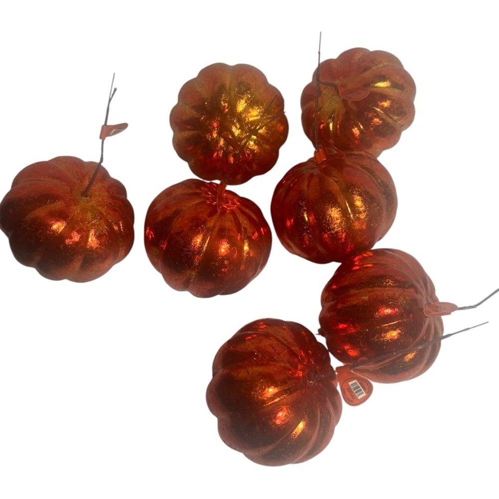 Fall Decor pumpkins for garlands or wreaths orange metallic thanksgiving decor